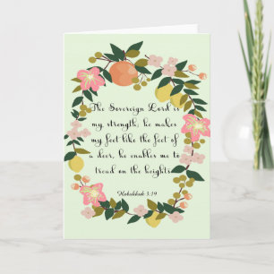 Bibel versifiziert Kunst - Habakkuk 3:19 Feiertagskarte