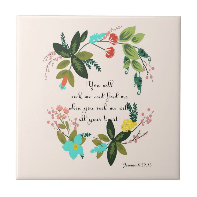 Bibel versifiziert Kunst - Jeremias-29:13 Fliese (Vorderseite)