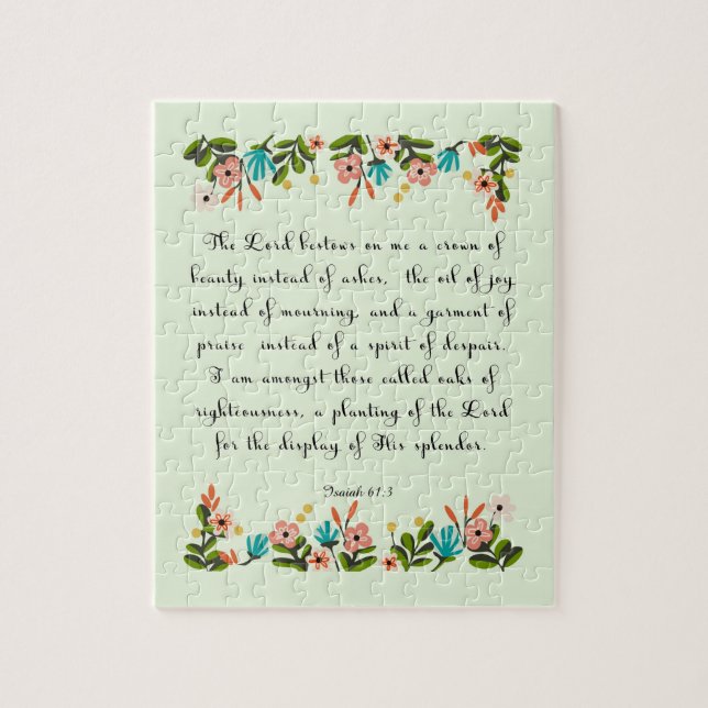 Bibel versifiziert Kunst - Jesaja-61:3 Puzzle (Vertikal)