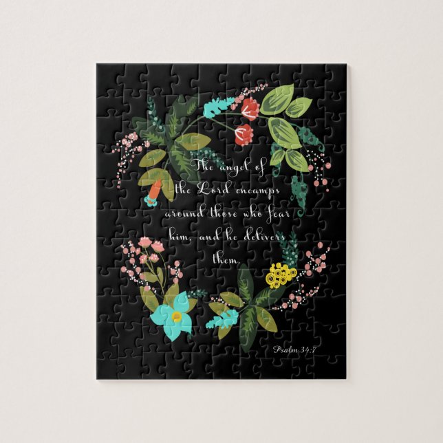 Bibel versifiziert Kunst - Psalm-23:2 Puzzle (Vertikal)
