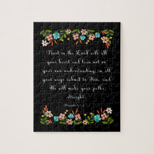 Bibel versifiziert Kunst - Sprichwort-3:5 - 6 Puzzle