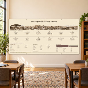 Bibel-Zeitstrahl - Antique Sepia - 8 x 4 ft Banner