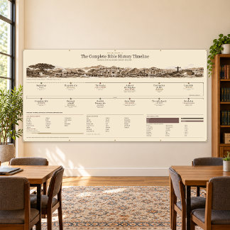 Bibel-Zeitstrahl - Antique Sepia - 8 x 4 ft Banner