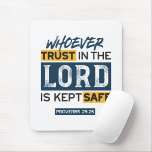 Bibel-Zitat-Kunst - Sprüche 29,25 Vertrauen in Got Mousepad