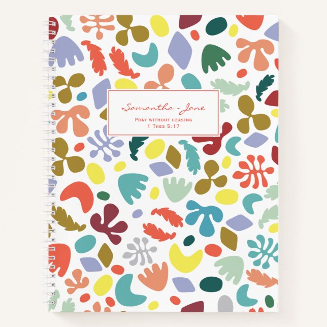 Bibel Zitat Modernes Design Benennt Prayer Journal Notizbuch (Vorderseite)