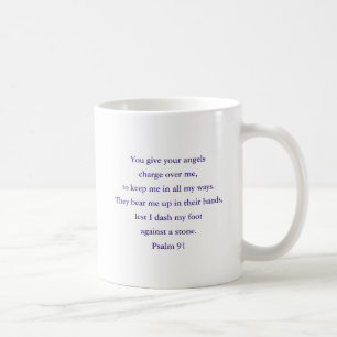 Bibel Zitat Psalm 91 Geschenk, Lila Engel Kaffee T Kaffeetasse