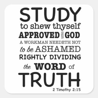 Bibelangebot 2 Timothy 2:15 Quadratischer Aufkleber