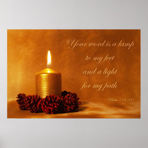 Bibelangebot mit Weihnachtskerze Poster