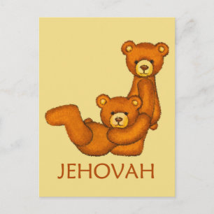 Bibelbären ~ Serve Jehovah Scripting Postkarte