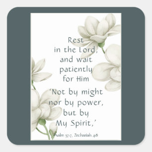 Bibelbibliotheksfördernde Zitate Weiße Blume Quadratischer Aufkleber