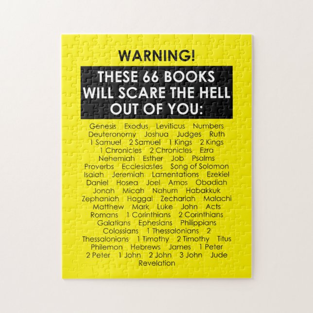 Bibelbuch Liste Scare Hell Out Funny Christlich Puzzle (Vertikal)