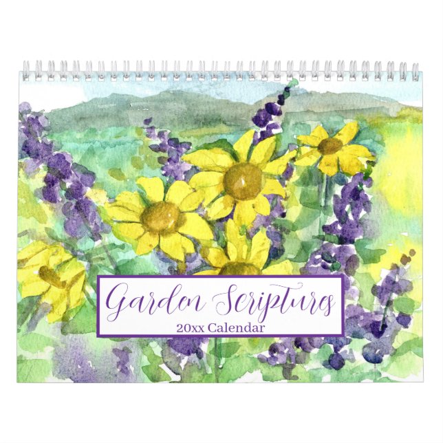 Bibelgarten-Schrift Wasserfarbe-Blume-Frucht  Kalender (Titelbild)