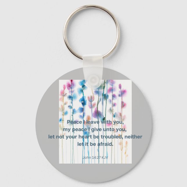 Bibelkomfort in leuchtenden Aquarellfarben-Blume Schlüsselanhänger (Vorderseite)