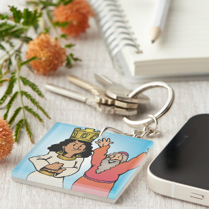 Bibelkönigin und Prophet Glaubensbekenntnisse Schlüsselanhänger