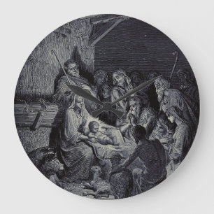 Bibelkrippe Große Wanduhr