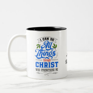 Bibelphilippiner 4:13 Text ermutigen zur Personali Zweifarbige Tasse