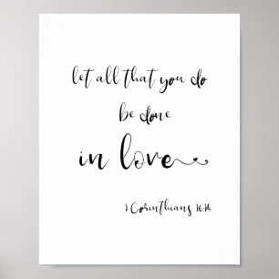 Bibelschrift Korinthians Moderne Minimalistisch Poster