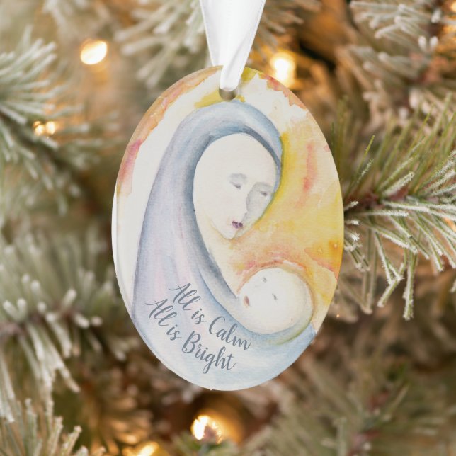 Bibelschrift Madonna und Kinderkrippe Ornament (Baum)