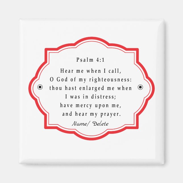 Bibelschrift Psalm 4-1 Magnet (Vorne)
