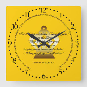 Bibelschrift Wall Clock Quadratische Wanduhr