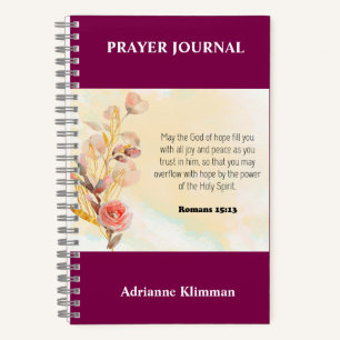Bibelspruch-Blumen-Gebetsjournal Notizbuch
