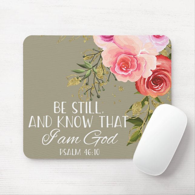 Bibelspruch-Blumen-Mauspad Mousepad (Mit Mouse)
