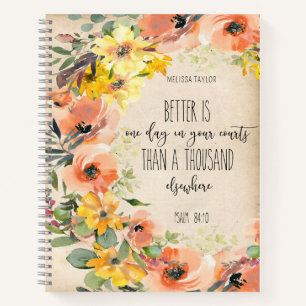 Bibelspruch-Blumen-Notizbuch Notizbuch