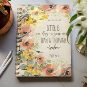 Bibelspruch-Blumen-Notizbuch Notizbuch