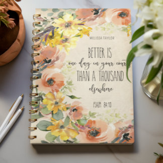 Bibelspruch-Blumen-Notizbuch Notizbuch