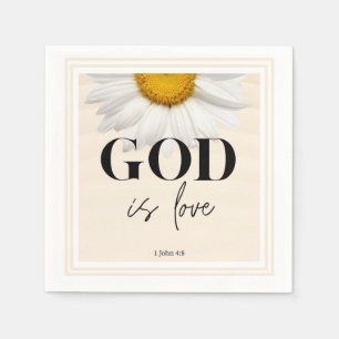 Bibelspruch Blumen-Schrift Serviette