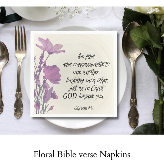 Bibelspruch Blumen Serviette (Von Creator hochgeladen)