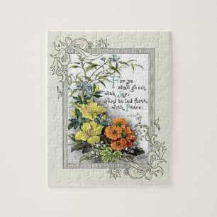 Bibelspruch mit Blumen Puzzle