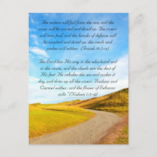 Bibelstelle, Straße und blauer Himmel Postkarte