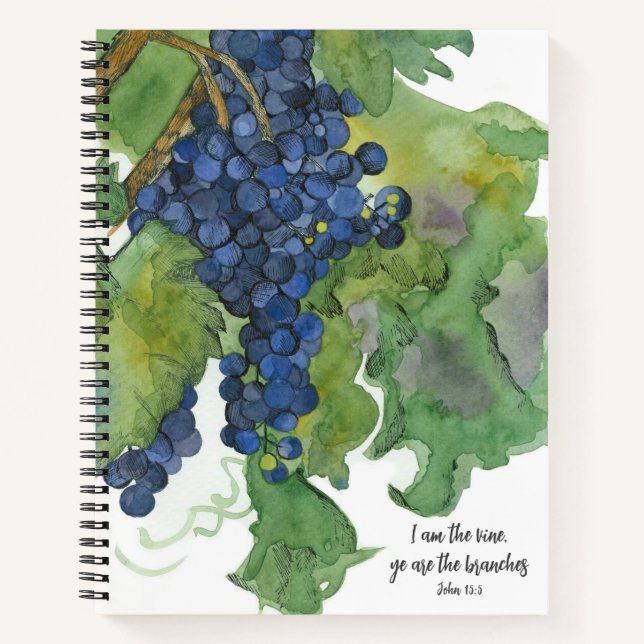 Bibelstudie Prayer Journal John Kapitel 15 Notizbuch (Vorderseite)
