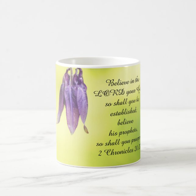 Bibeltext 2 Chroniken 20:20 Kaffeetasse (Mittel)