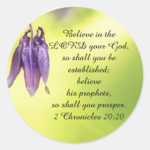 Bibeltext 2 Chroniken 20:20 Runder Aufkleber