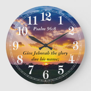 Bibeltext Psalm 96:8a für 2025 Große Wanduhr