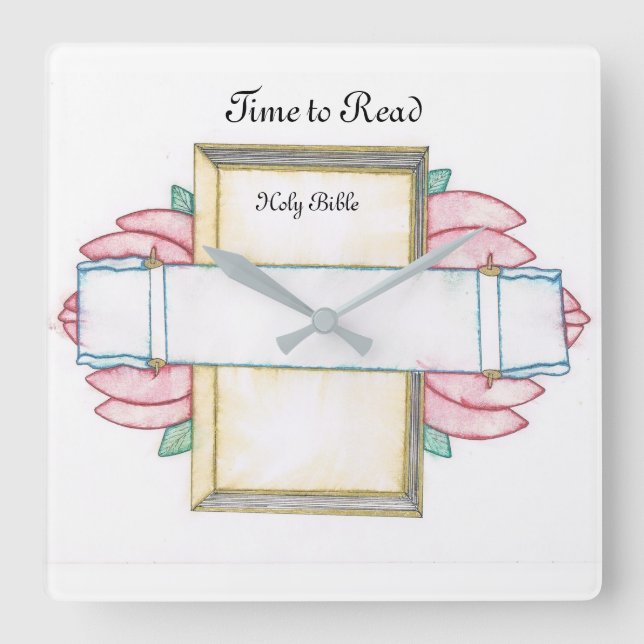 Bibeluhr Quadratische Wanduhr (Vorderseite)