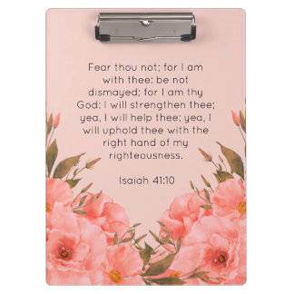 Bibelvers Clipboard | Rosa florales Design Klemmbrett