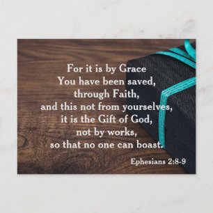 Bibelvers Epheser 2:8-9 Durch Gnade Postkarte