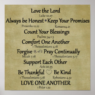 Bibelvers Familienregeln Poster