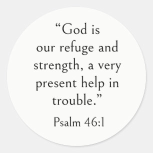 Bibelvers für Stress, Psalm 46:1, Modern Einfach Runder Aufkleber
