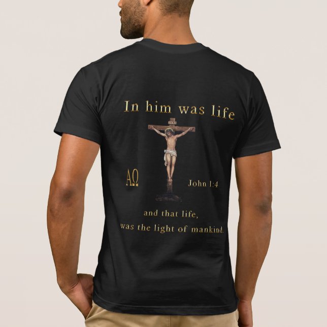 Bibelvers Fürchte dich nicht, denn ich bin bei dir T-Shirt (Rückseite)