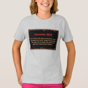 Bibelvers Jeremia 29,11 Christliches Mädchen-T-Shi T-Shirt
