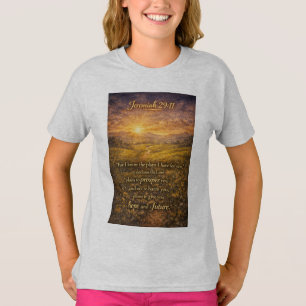 Bibelvers Jeremia 29:11 Christliches Mädchen-T-Shi T-Shirt