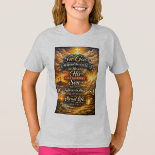 Bibelvers Joh 3,16 Mädchen T-Shirt