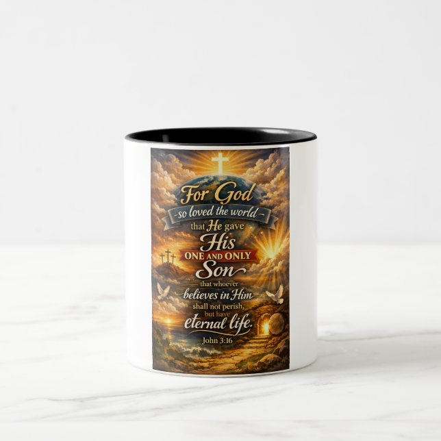 Bibelvers Johannes 3:16 Kaffeetasse  (Mittel)