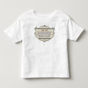Bibelvers Johannes 3,16 Schild Kinder T-Shirt