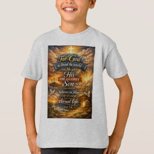 Bibelvers John 3:16 Kinder T-Shirt