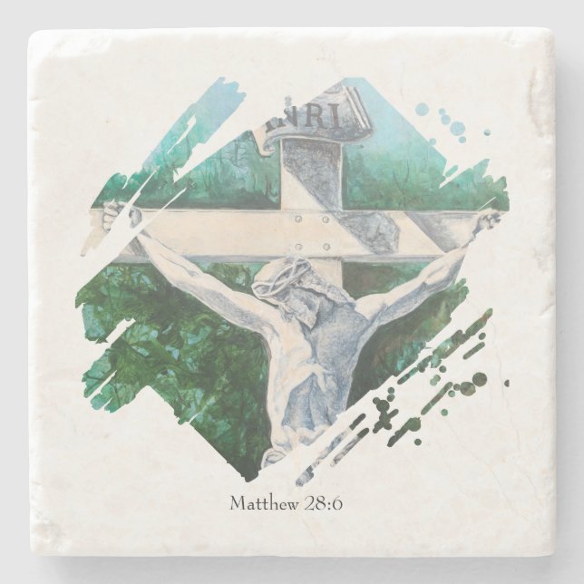 Bibelvers Kreuz Steinuntersetzer (Vorderseite)